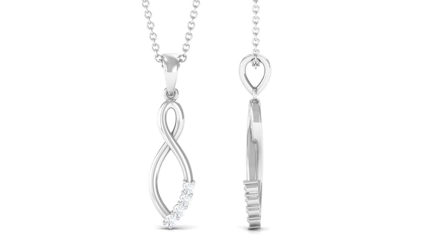 Certified Round Moissanite Infinity Pendant for Women