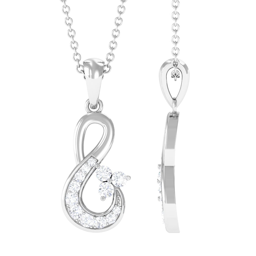 Certified Moissanite Infinity Pendant for Women