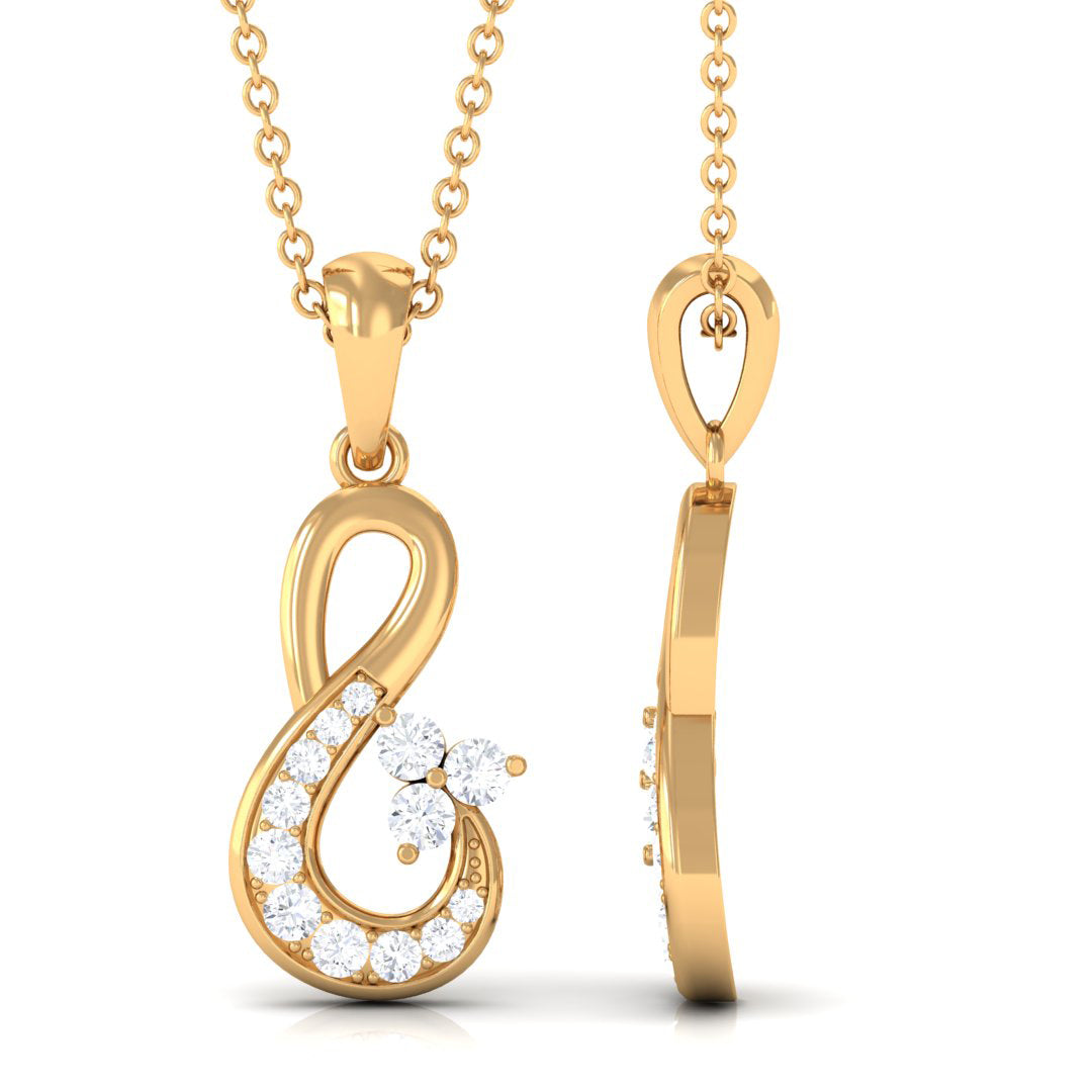 Certified Moissanite Infinity Pendant for Women