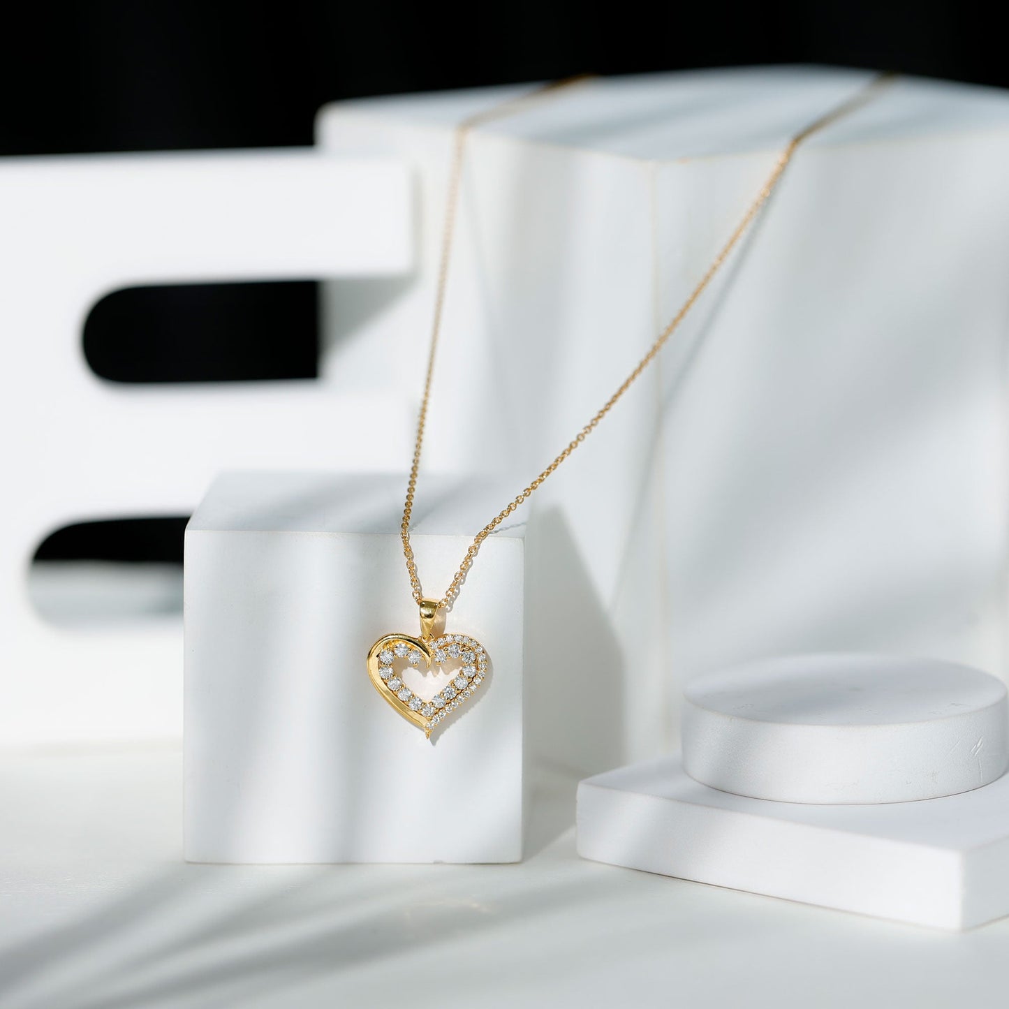 Certified Moissanite Open Heart Pendant