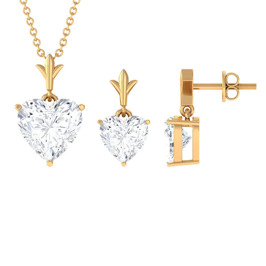 Certified Moissanite Heart Jewelry Set for Women