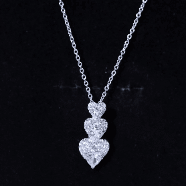 Certified Moissanite Dangle Heart Pendant Necklace
