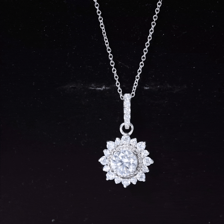 1 Carat Moissanite Vintage Inspired Necklace for Wedding
