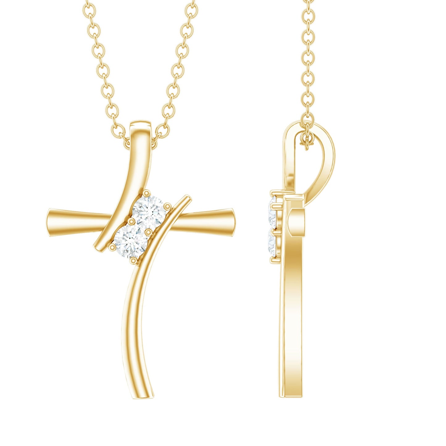 Diamond Cross Pendant Necklace for Women
