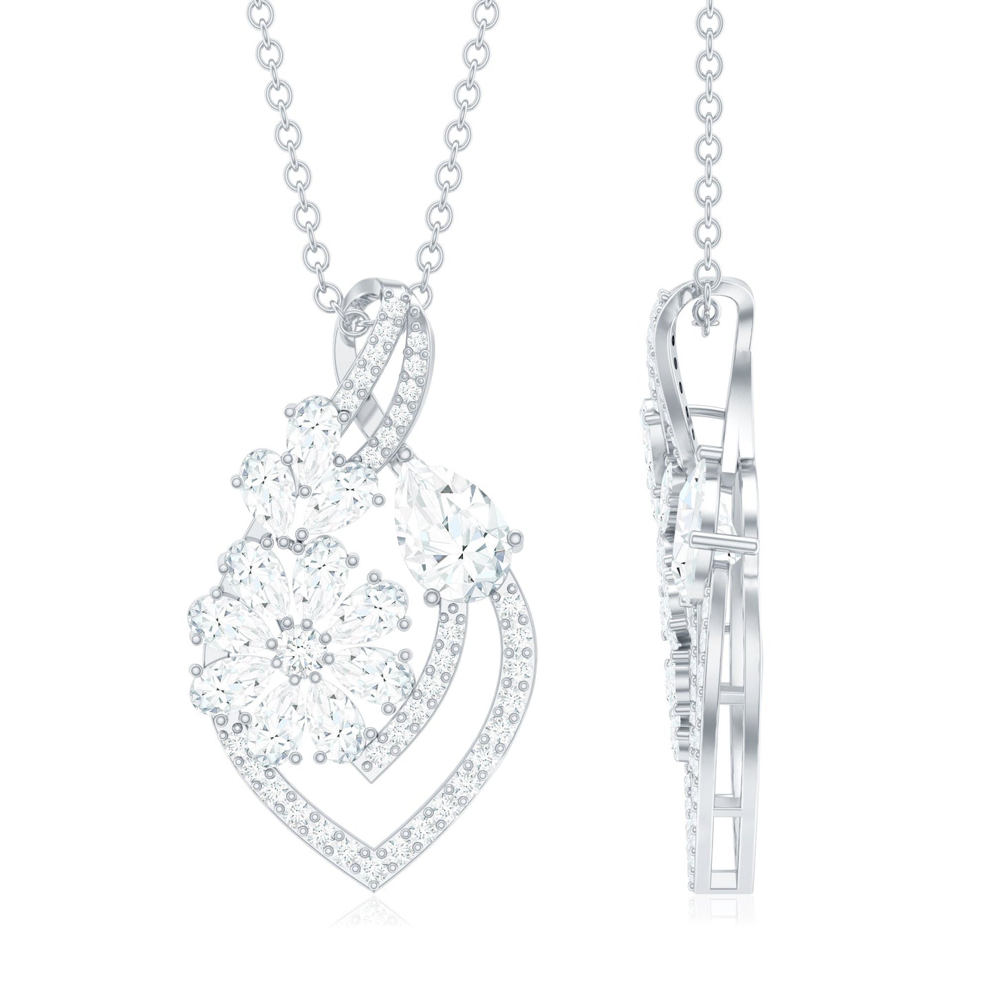 Certified Moissanite Designer Infinity Necklace With Chain