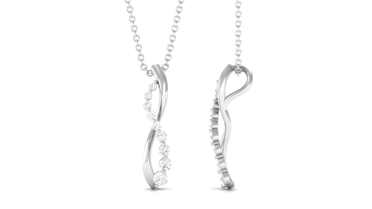 Minimal Diamond Infinity Pendant Necklace for Women