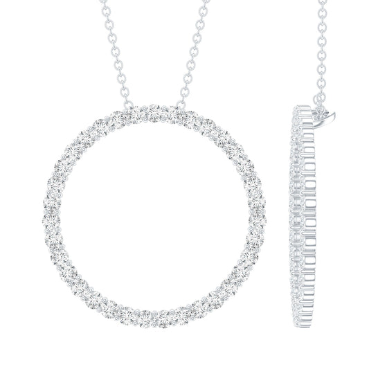 Certified Moissanite Eternity Circle Necklace with Chain