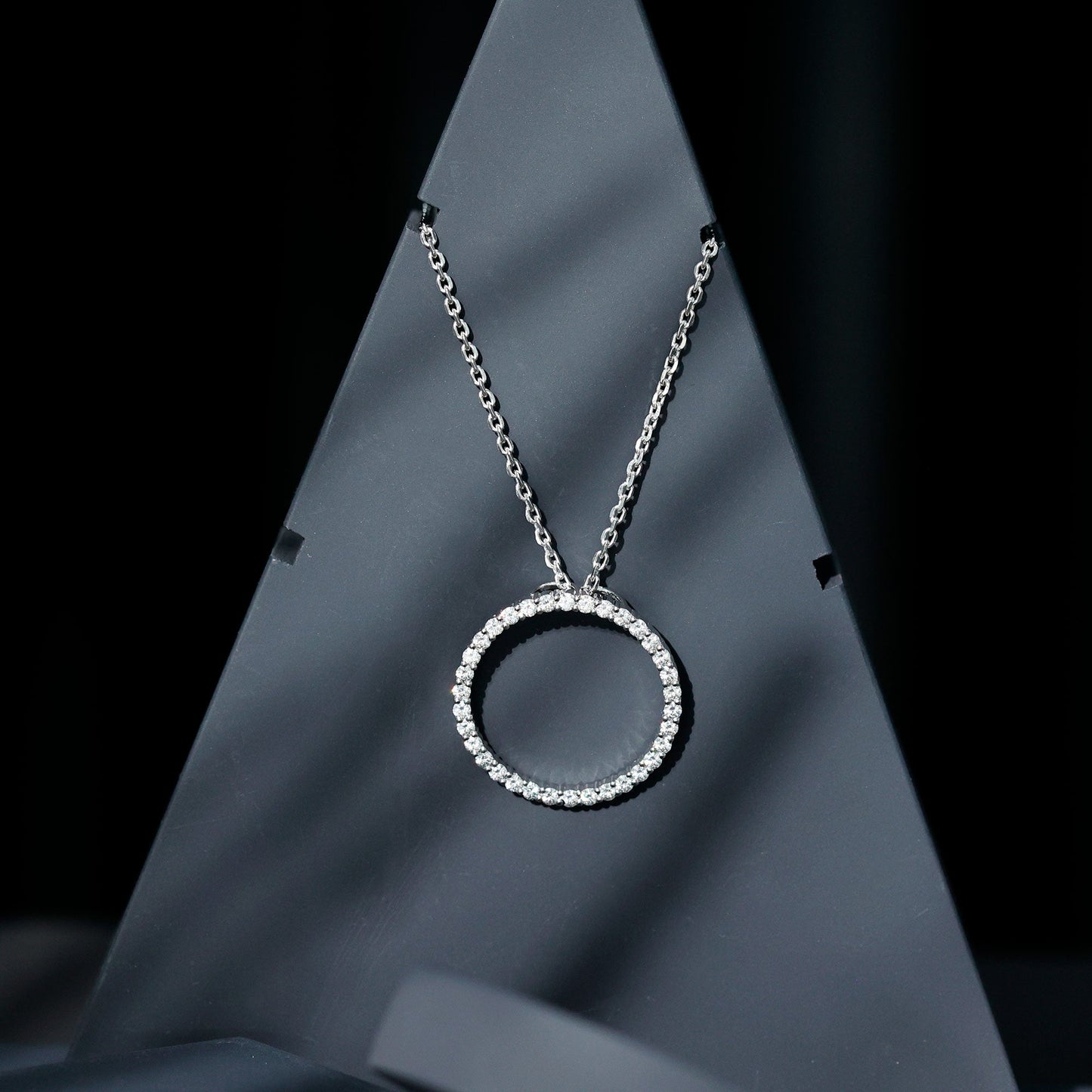 Certified Moissanite Eternity Circle Necklace with Chain