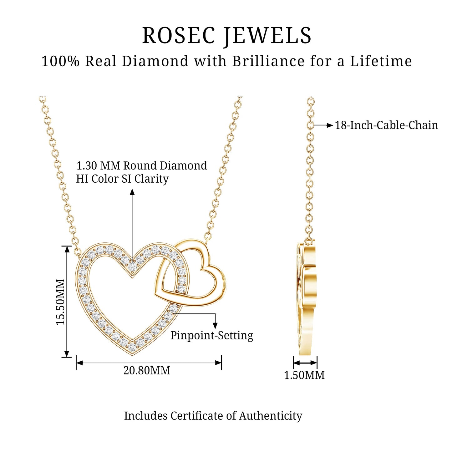 Diamond 2 Heart Promise Necklace