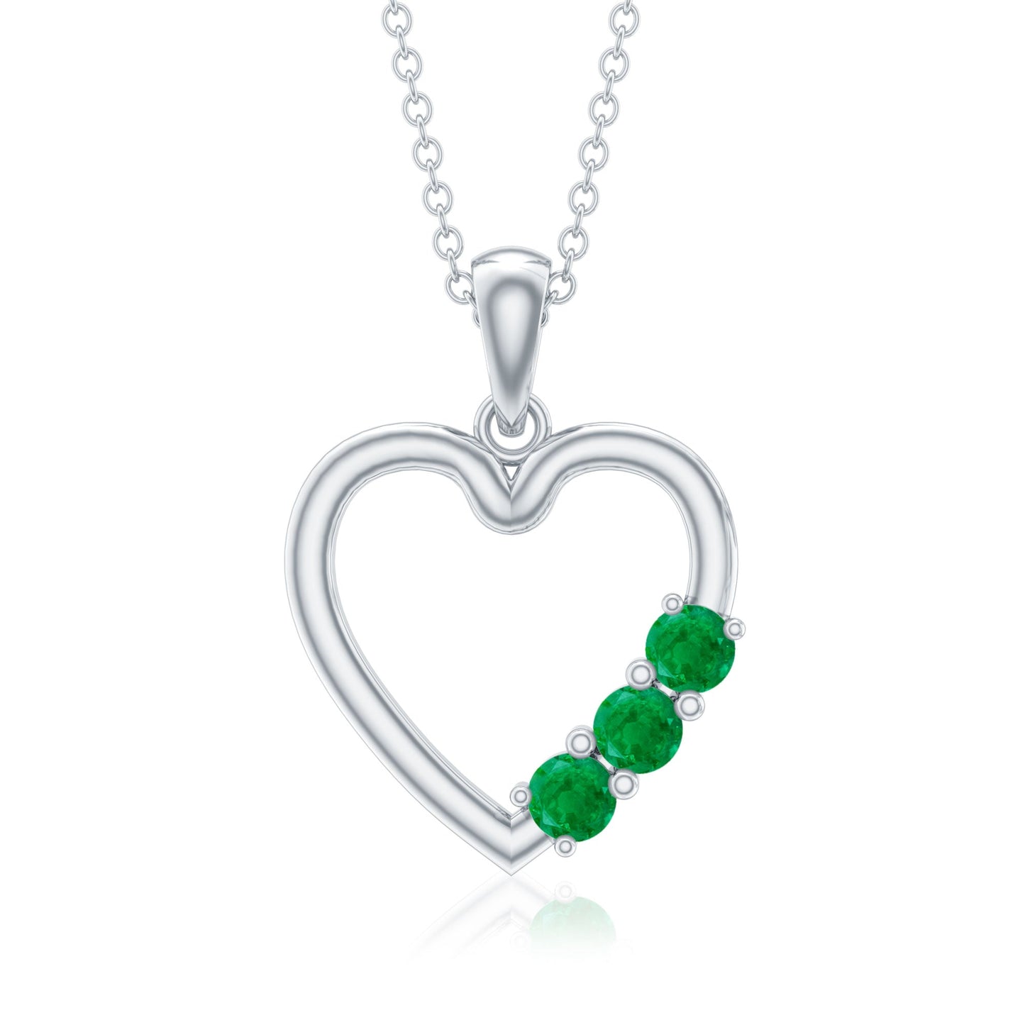 Certified Emerald Heart Promise Necklace
