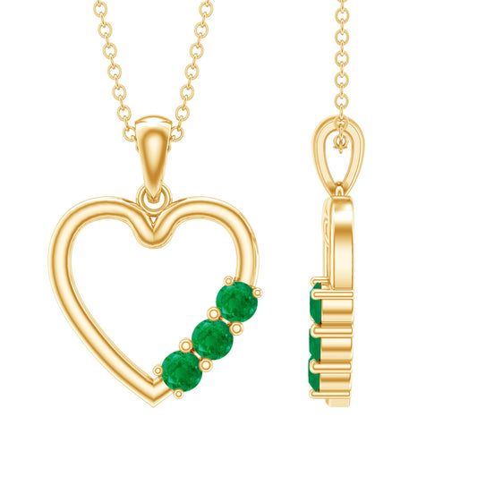 Certified Emerald Heart Promise Necklace