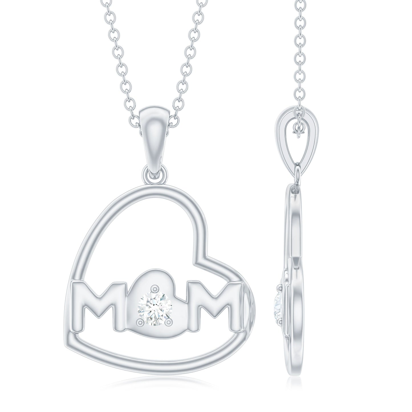 MOM Necklace with Natural Diamond