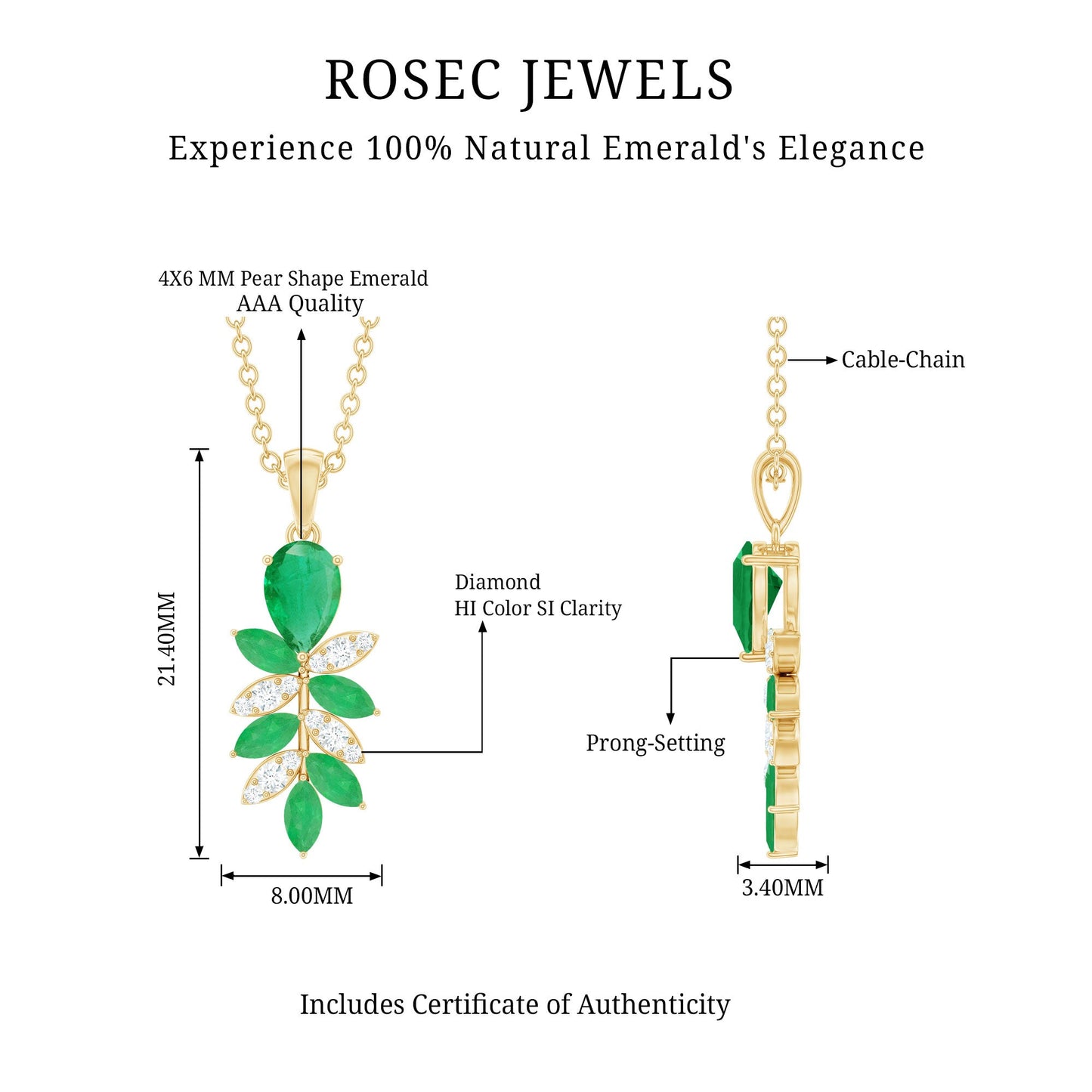 Genuine Emerald and Diamond Designer Bridal Necklace