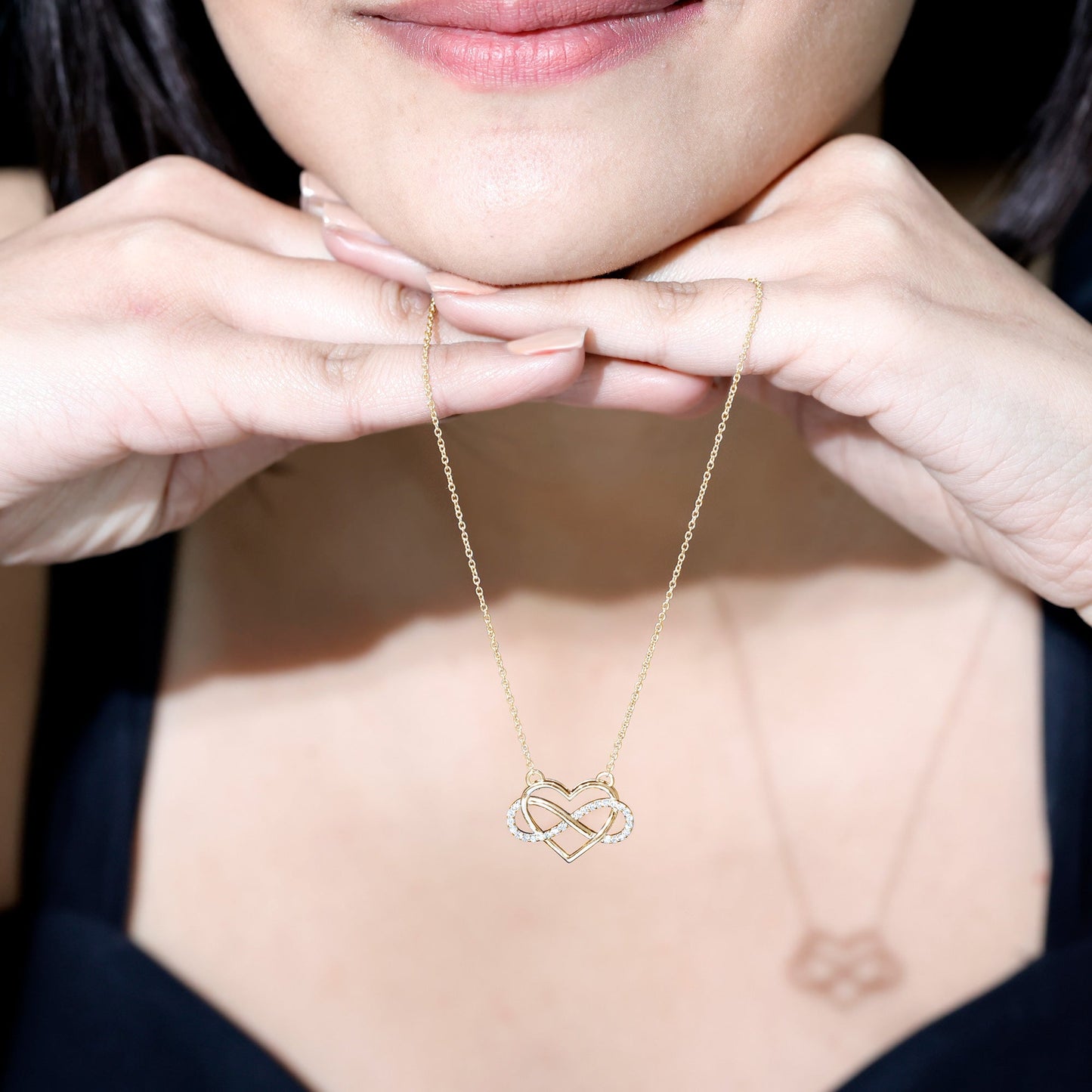 Certified Moissanite Infinity Heart Necklace