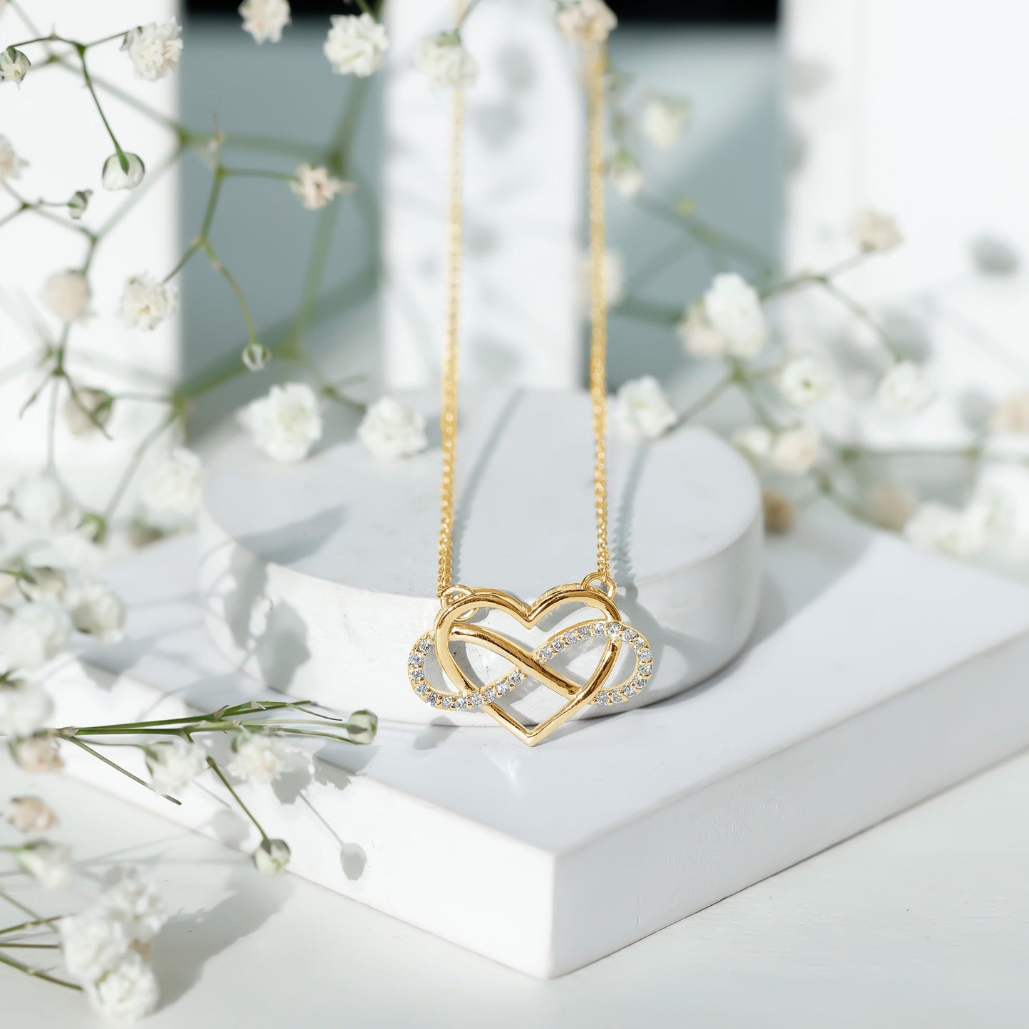 Certified Moissanite Infinity Heart Necklace
