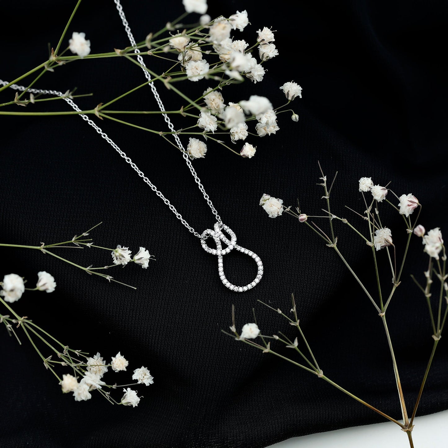 Classic Moissanite Twisted Infinity Pendant Necklace