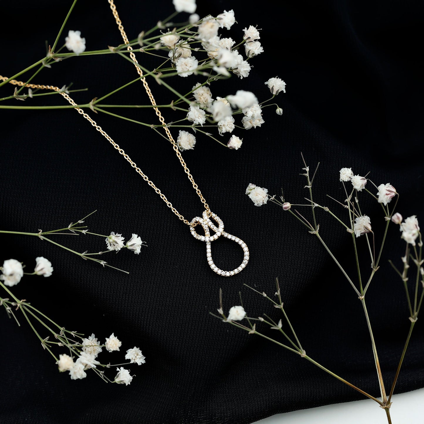 Classic Moissanite Twisted Infinity Pendant Necklace