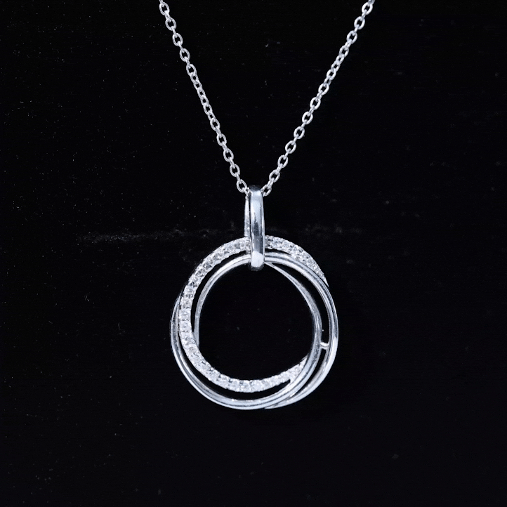 Certified Moissanite Open Circle Necklace for Women