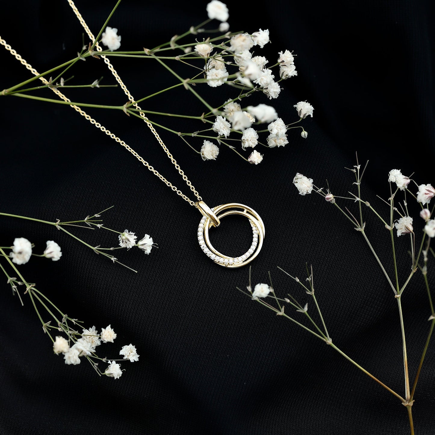 Womens Moissanite Eternity Necklace With Chain