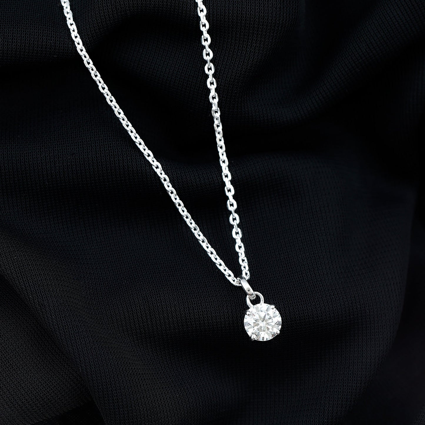 Lab Grown 1.2 Carat Single Diamond Necklace For Women