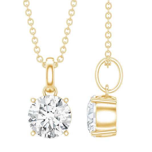 Lab Grown 1.2 Carat Single Diamond Necklace For Women