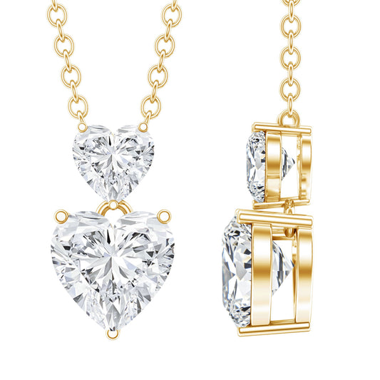 Certified Lab Grown Diamond Double Heart Promise Necklace
