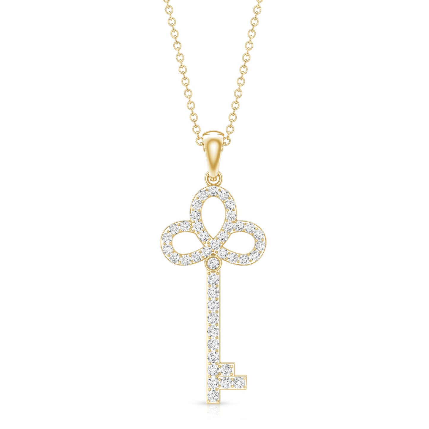Certified Lab Created Diamond Key To My Heart Necklace