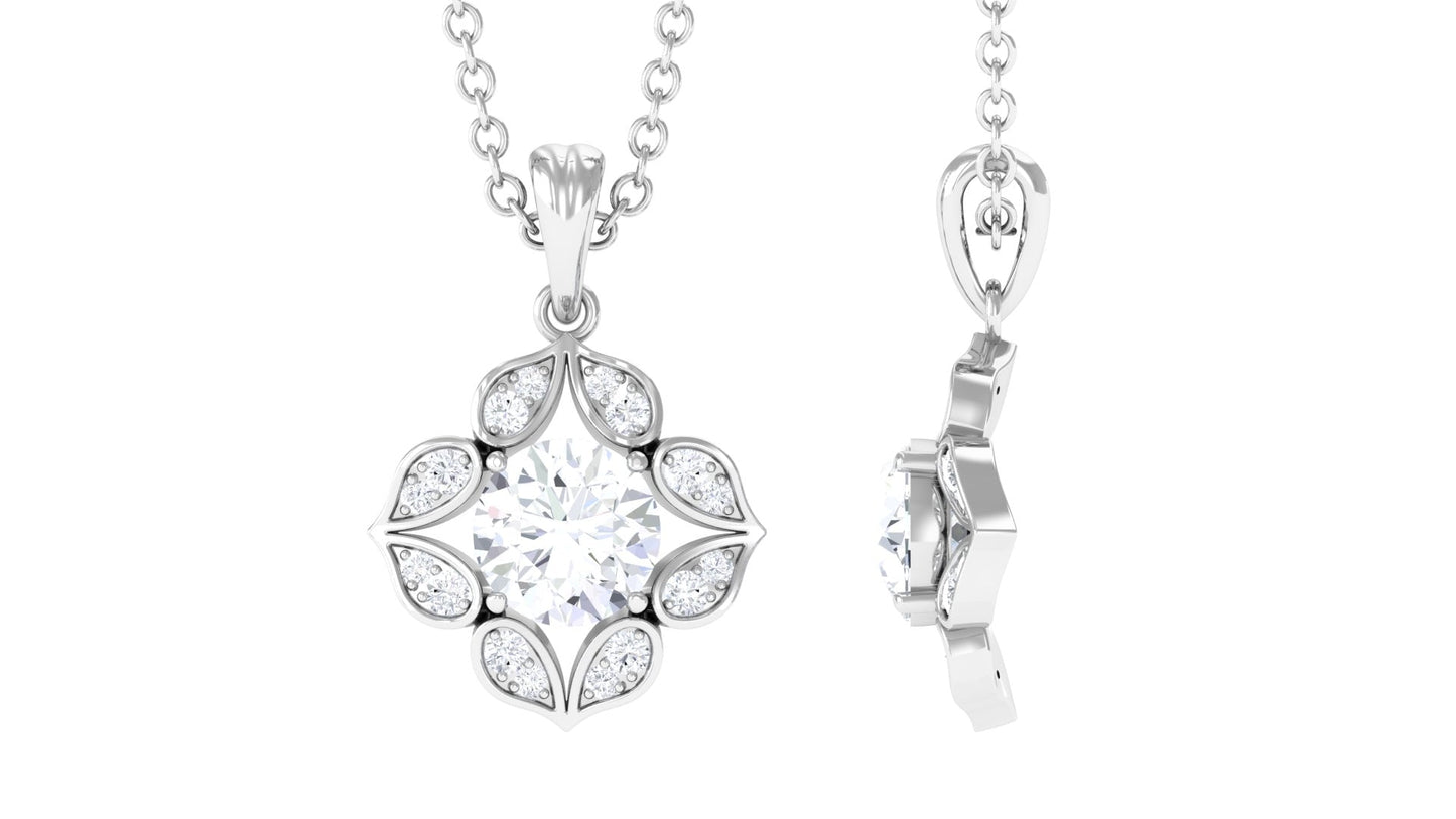 Certified Moissanite Vintage Wedding Pendant for Women