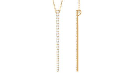 Certified Moissanite Bar Dangle Pendant