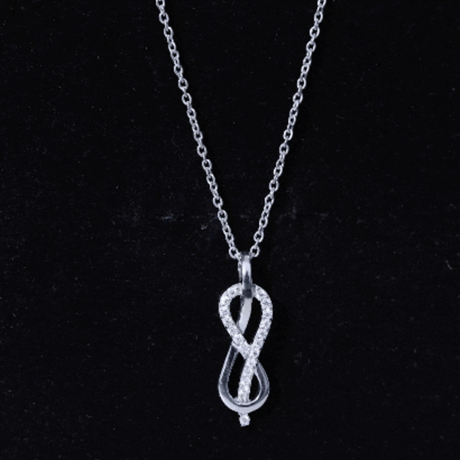 Certified Moissanite Infinity Pendant Necklace with Chain