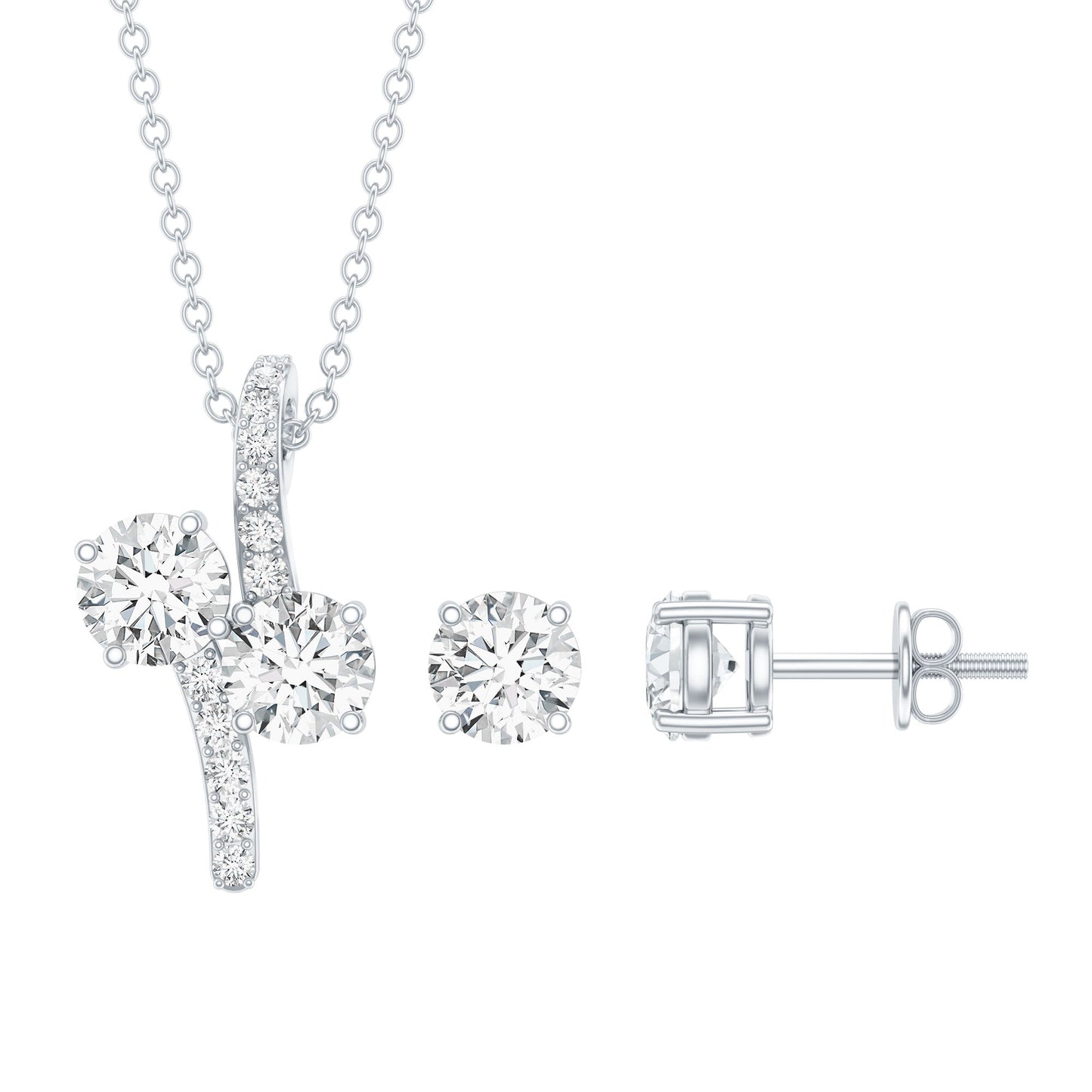 Certified Moissanite Minimal Jewelry Set