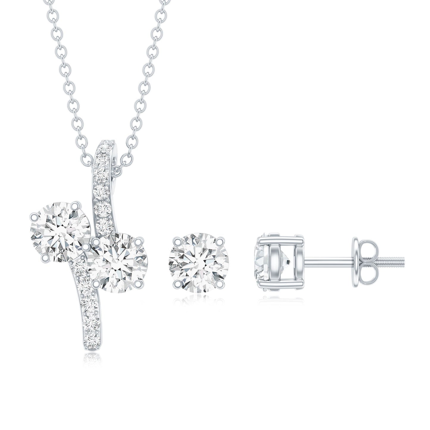 Certified Moissanite Minimal Jewelry Set