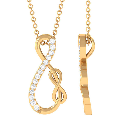 Interlock Infinity Pendant Necklace with Moissanite