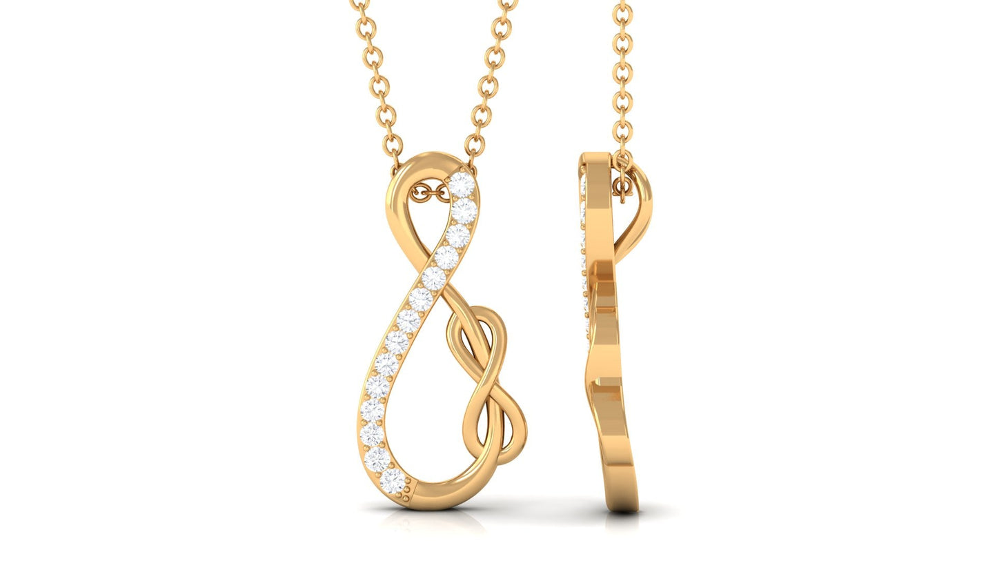 Interlock Infinity Pendant Necklace with Moissanite