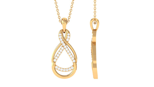 Minimal Moissanite Infinity Pendant in Pave Setting