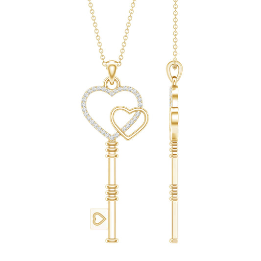 Diamond Key To My Heart Necklace for Women