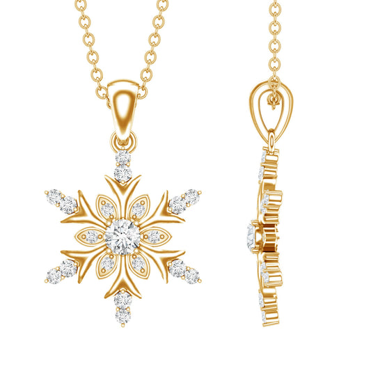 Certified Diamond Snowflake Christmas Necklace