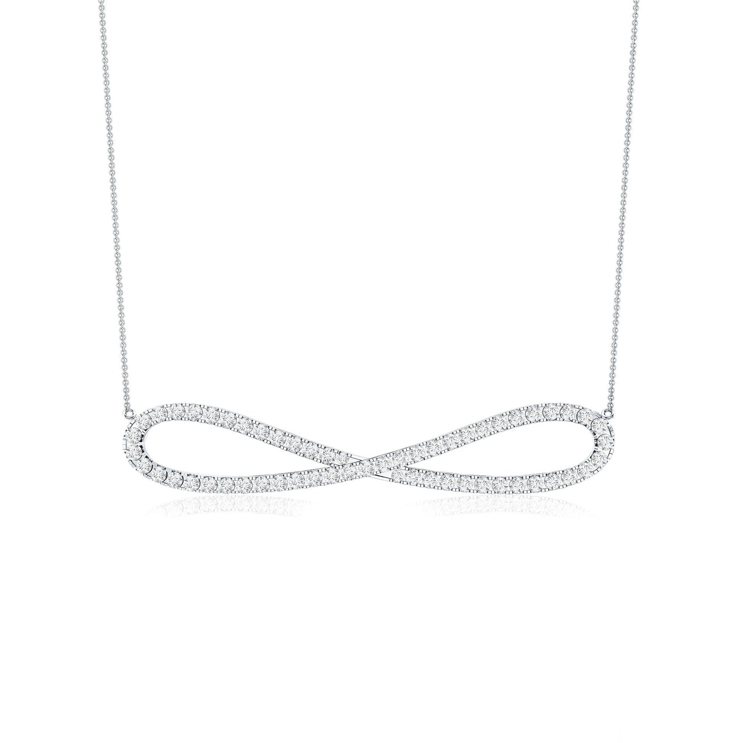 Diamond Sideway Infinity Pendant Necklace