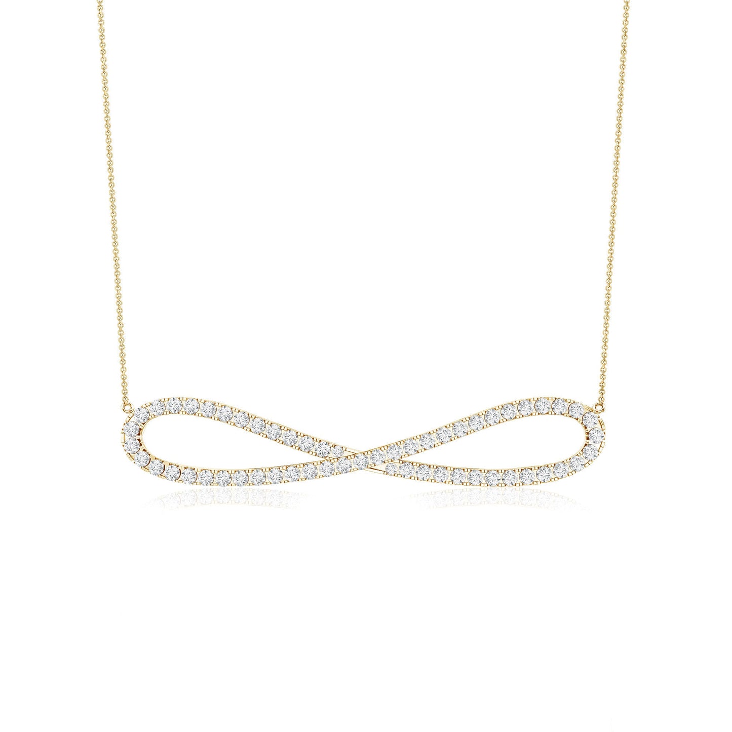 Diamond Sideway Infinity Pendant Necklace