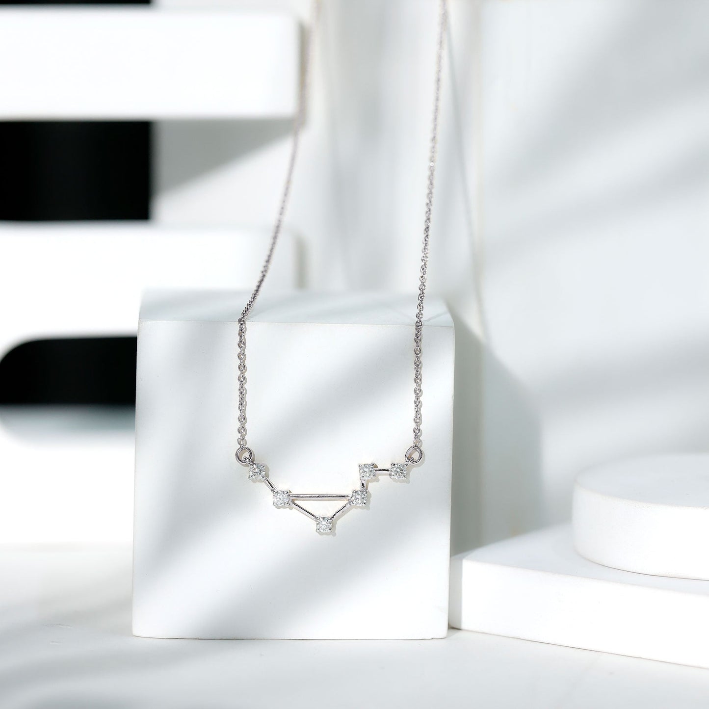 Certified Moissanite Libra Constellation Necklace