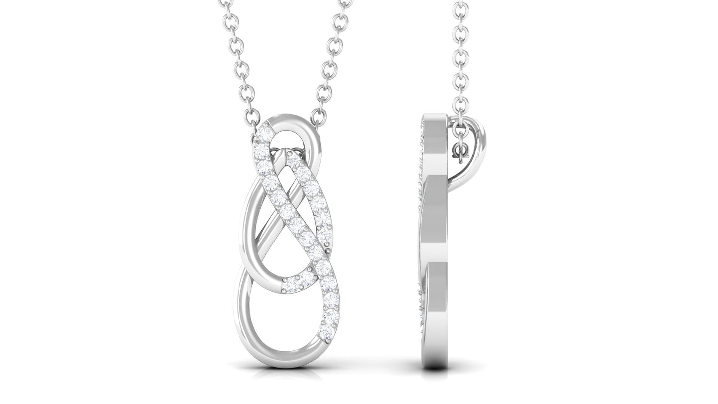 Interlock Infinity Pendant Necklace with Real Diamond