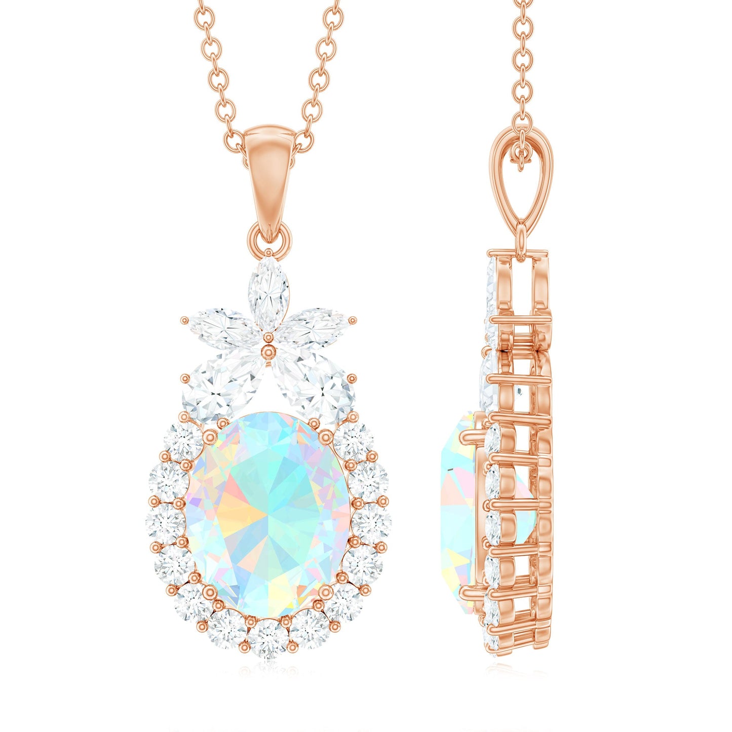Certified Real 1.3 Carat Ethiopian Opal Statement Necklace
