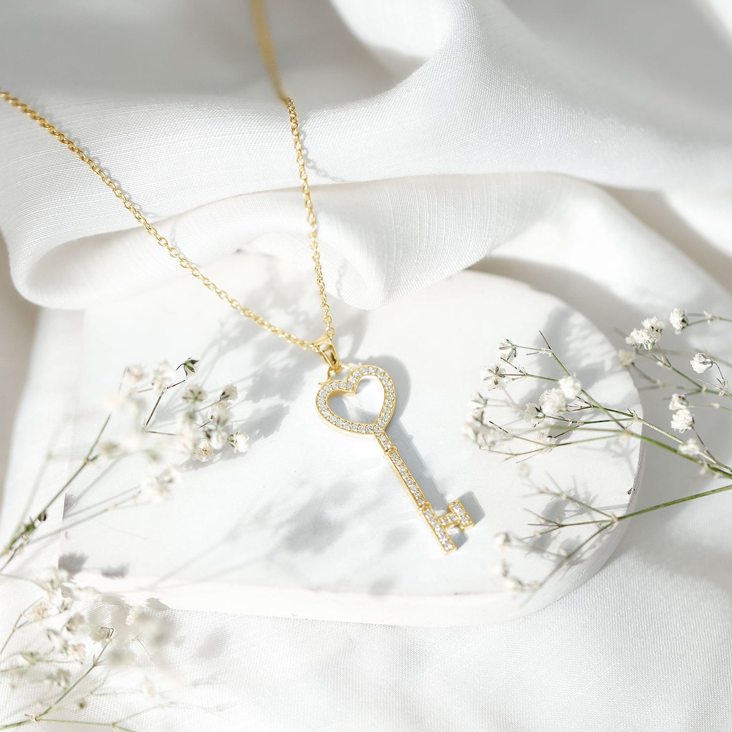 Lab Grown Diamond Key To My Heart Pendant Necklace