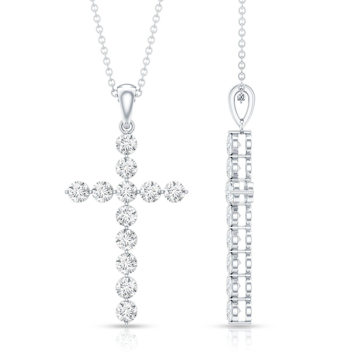 Certified Lab Grown Diamond Christian Cross Pendant