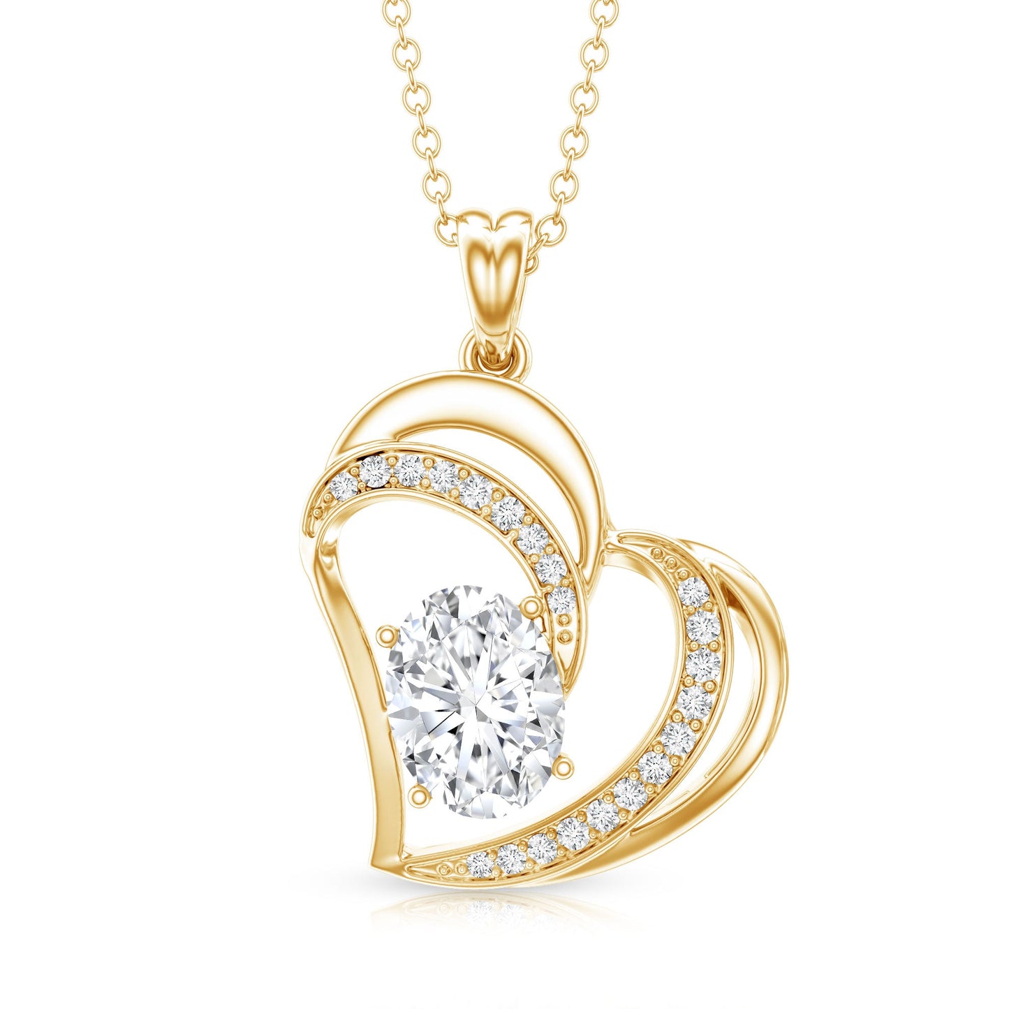 Lab Grown Diamond Heart Designer Necklace for Women