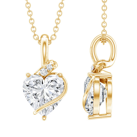 2 Carat Lab Grown Diamond Heart Solitaire Necklace