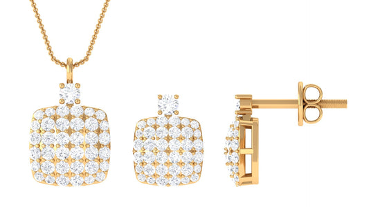 Certified Lab Grown Diamond Bridal Necklace Earring Set