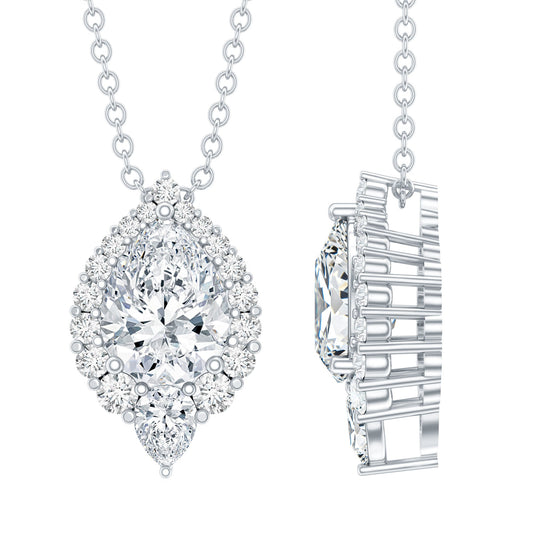 Certified 1.3 Carat Moissanite Teardrop Necklace for Wedding