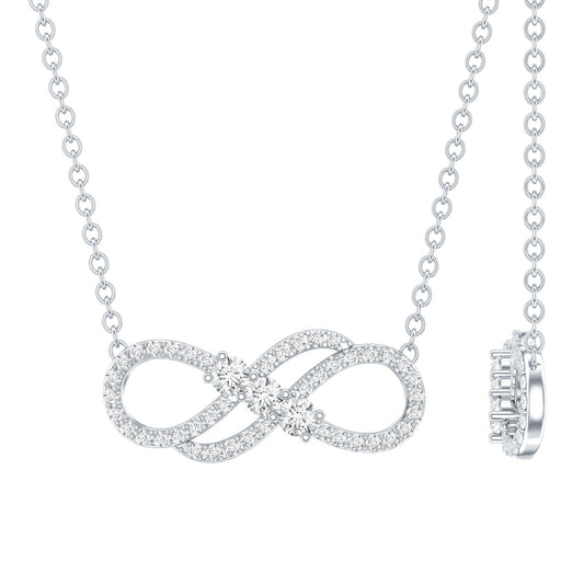 Certified Moissanite Infinity Symbol Necklace for Women