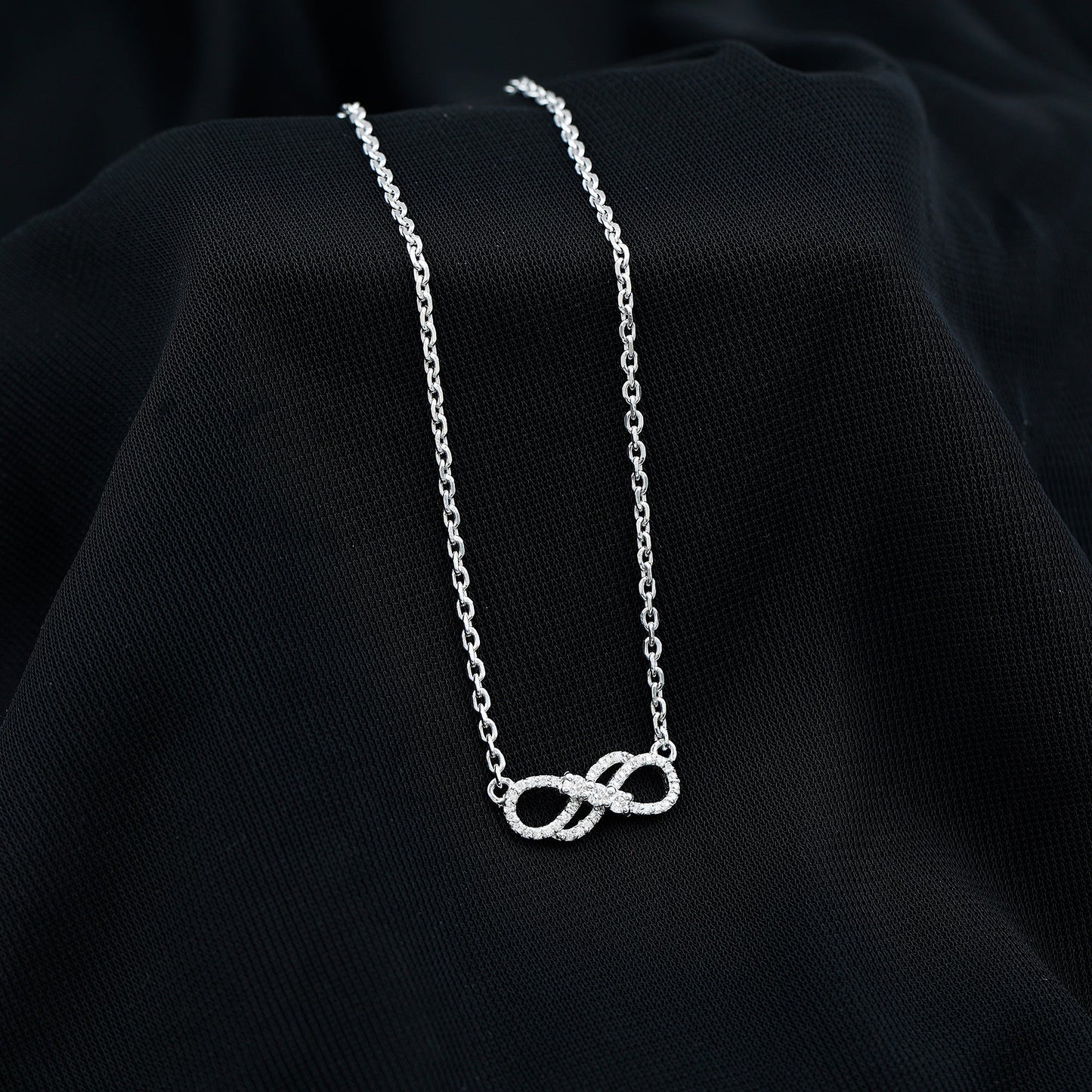 Certified Moissanite Infinity Symbol Necklace for Women